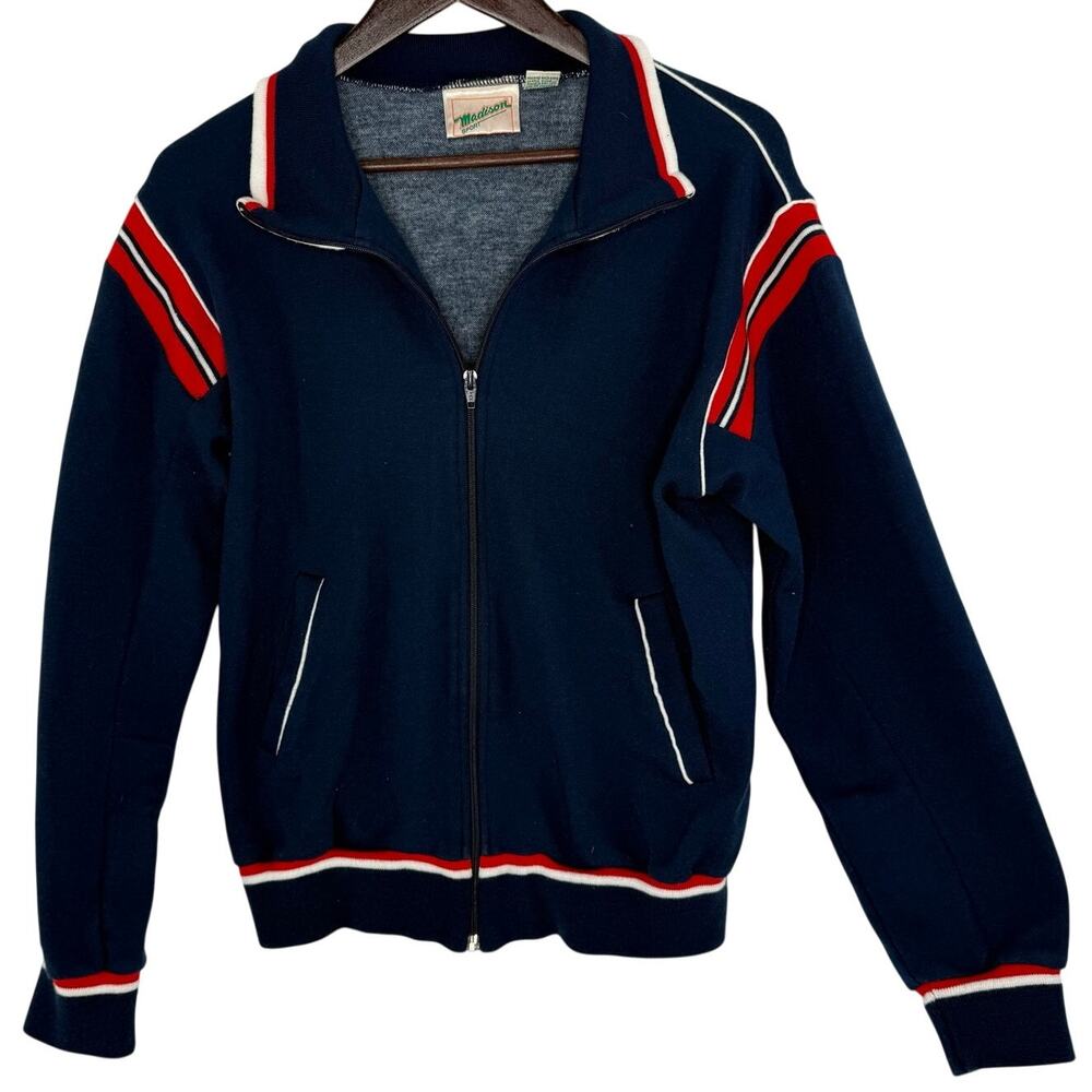 Vintage 70s 80s Madison Sport Zip Sweatshirt M